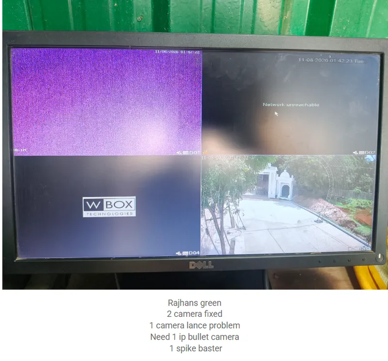 CCTV – Monitor Setup at Rajhans